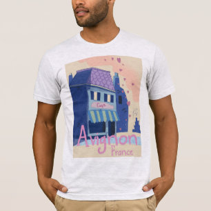 Camiseta Cartaz de viagem de desenho animado de Avinhão Fra
