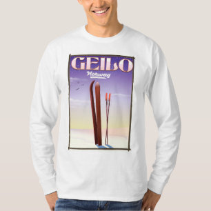 Camiseta Cartaz de viagem de esqui Geilo, Noruega