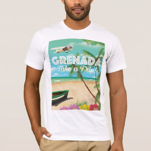Camiseta Cartaz de Viagem de Férias Antigas em Granada