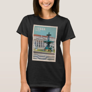 Camiseta Cartaz de Viagem de Lisboa Teatro D. Maria II, Por