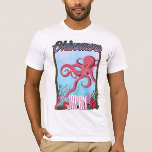 Camiseta Cartaz de viagem de lula de Okinawa Japão