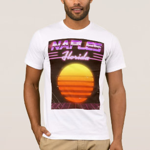 Camiseta Cartaz de viagem de Nápoles Flórida anos 80