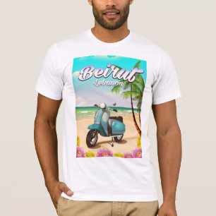 Camiseta Cartaz de viagem de scooter em Beirute Líbano