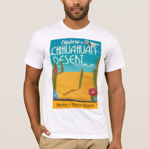 Camiseta Cartaz de viagem do Deserto de Chihuahuan EUA Méxi