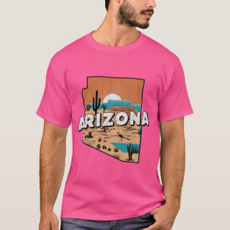 Camiseta Cartaz de Viagem do Deserto do Arizona Antigo