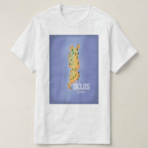 Camiseta Cartaz de viagem do mapa da Grécia Delos