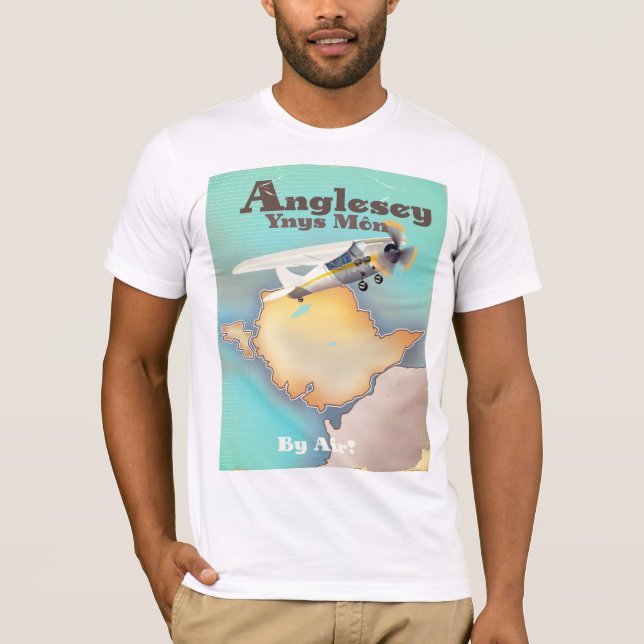 Camiseta Cartaz de viagem estilo vintage Anglesea (Frente)