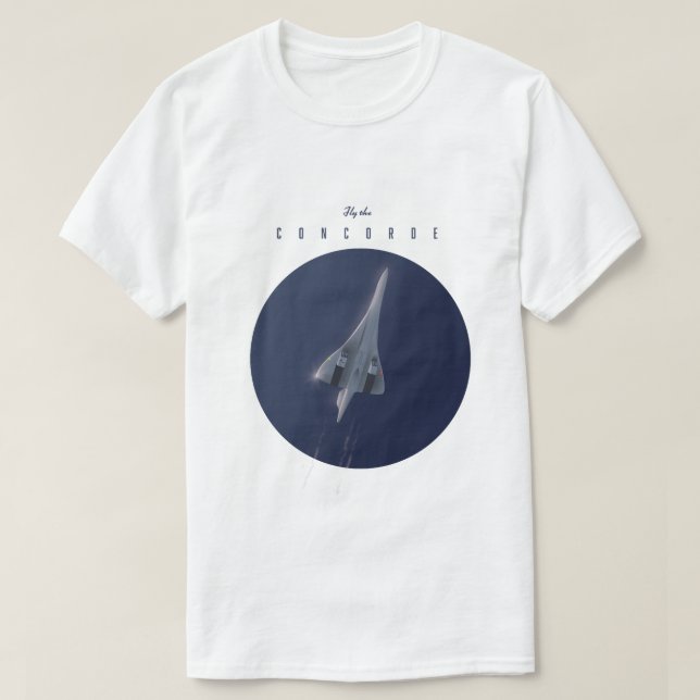 Camiseta Cartaz de viagem Fly The Concorde (Frente do Design)