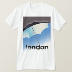 Camiseta cartaz de viagem guarda-chuva de Londres