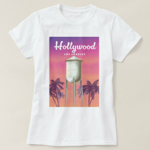 Camiseta Cartaz de viagem Hollywood Los Angeles