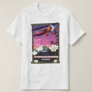 Camiseta Cartaz de viagem Hvannadalshnkur Islândia.