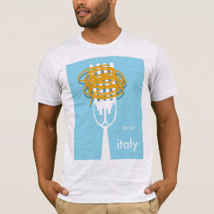Camiseta cartaz de viagem Itália estilo vintage de avião.