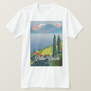 Camiseta Cartaz de viagem Lago de Garda Itália