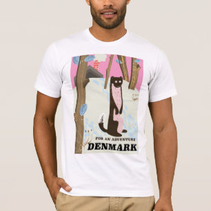 Camiseta cartaz de viagem paisagem desenho animado vintage