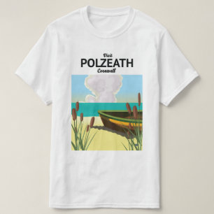 Camiseta Cartaz de viagem para Polzeath, Cornualha à beira-