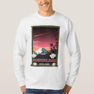 Camiseta cartaz de viagem Suðurland Islândia