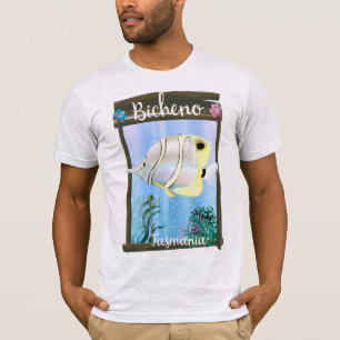 Camiseta Cartaz de viagem vintage Bicheno Tasmânia