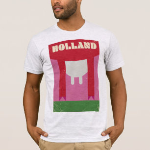 Camiseta Cartaz de viagem vintage da vaca leiteira da Holan