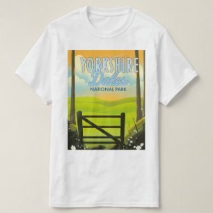 Camiseta Cartaz de viagem vintage Yorkshire dales