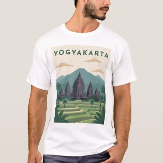 Camiseta Cartaz de Viagem Yogyakarta Indonésia