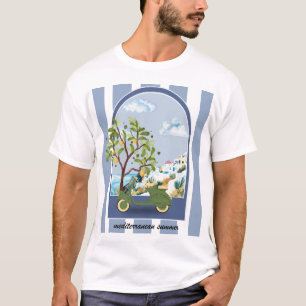 Camiseta Cartaz de Viagens Costeiras de Scooter de Verão Me