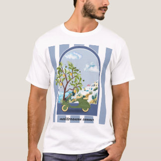 Camiseta Cartaz de Viagens Costeiras de Scooter de Verão Me
