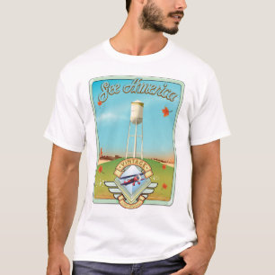 Camiseta Cartaz de voo estilo retrô dos anos 50 'Veja a Amé