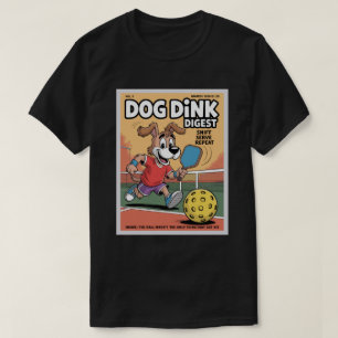 Camiseta Cartaz do Funny Pickleball Dog Dink Digest