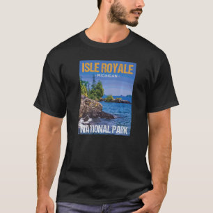 Camiseta Cartaz do Parque Nacional Isle Royale Michigan