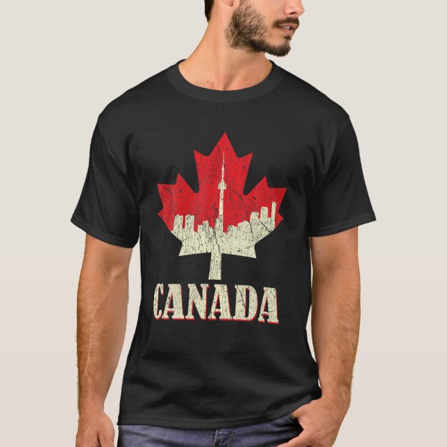 Camiseta Cartaz em Descanso Bandeira do Canadá Dia Orgulhos (Frente)