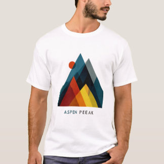 Camiseta Cartaz Geométrico de Montanha de Aspen – Meados do