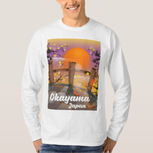 Camiseta Cartaz japonês da flor de Okayama
