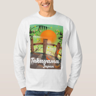 Camiseta Cartaz japonês das flores de Takayama.