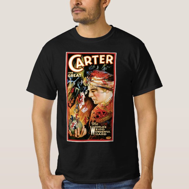 Camiseta Cartaz Mágico Antigo, Carter o Misterioso (Frente)
