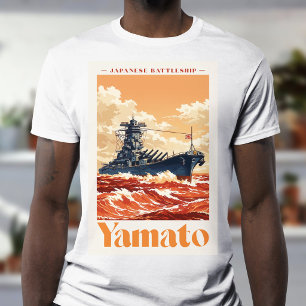 Camiseta Cartaz Marítimo Vintage do Couraçado Japonês Yamat
