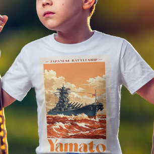 Camiseta Cartaz Marítimo Vintage do Couraçado Japonês Yamat