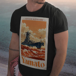 Camiseta Cartaz Marítimo Vintage do Couraçado Japonês Yamat