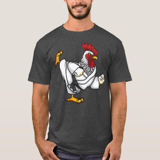 Camiseta Cartaz Ninja Chicken engraçado fazendo Karate Samu
