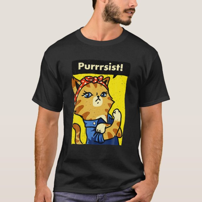 Camiseta Cartaz Podemos Fazer Isso Gata Marcha das Mulheres (Frente)