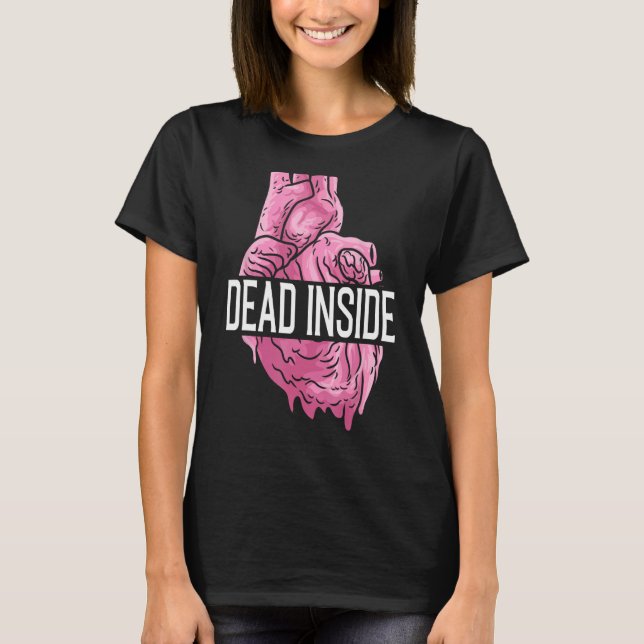 Camiseta Cartaz quebrado Emo do Coração Humano Anatômico do (Frente)