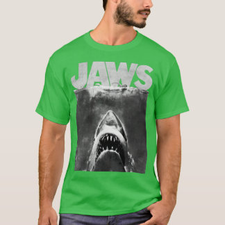 Camiseta Cartaz Retro Ataque de Tubarão Negativo de Foto Ja