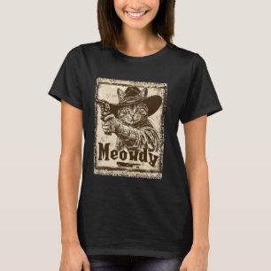 Camiseta Cartaz Retro Meowdy Vaqueira Gata