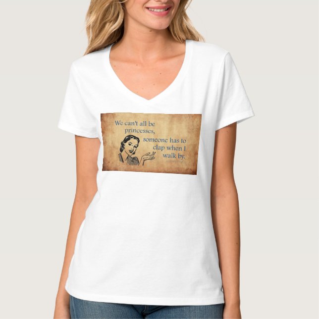 Camiseta Cartaz retrô vintage das princesas da SlipperyJoe' (Frente)
