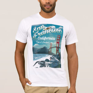Camiseta Cartaz vintage de viagem de férias em São Francisc