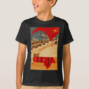 Camiseta Cartaz Vintage Odessa Ucrânia Cccp Ussr Soviético