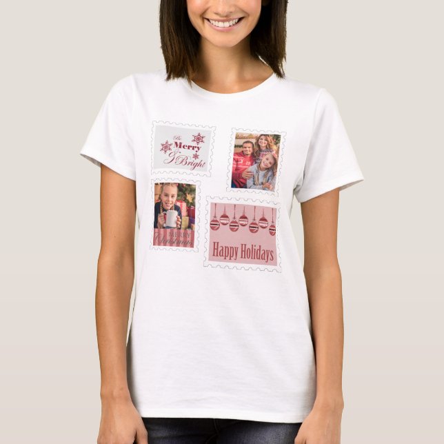 Camiseta Cartazes de Natal 2 Foto Cute Quirky (Frente)