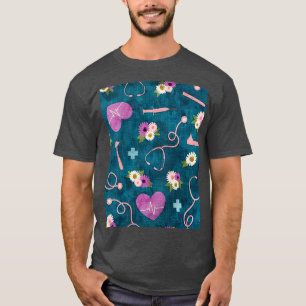Camiseta Carteira de Enfermeiro Floral