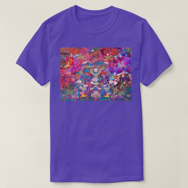 Camiseta Carteira Floral Moody Psychedelic (Frente do Design)