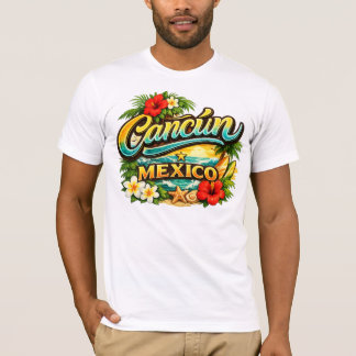 CAMISETA CARTEL BIENVENIDA CANCUN C/FLORES