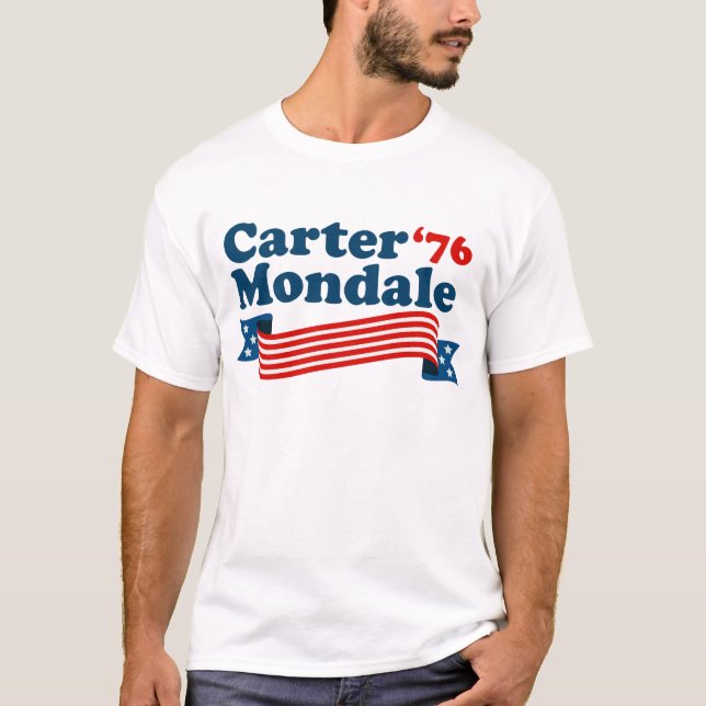 Camiseta Carter Mondale Vintage Democrata 70 (Frente)